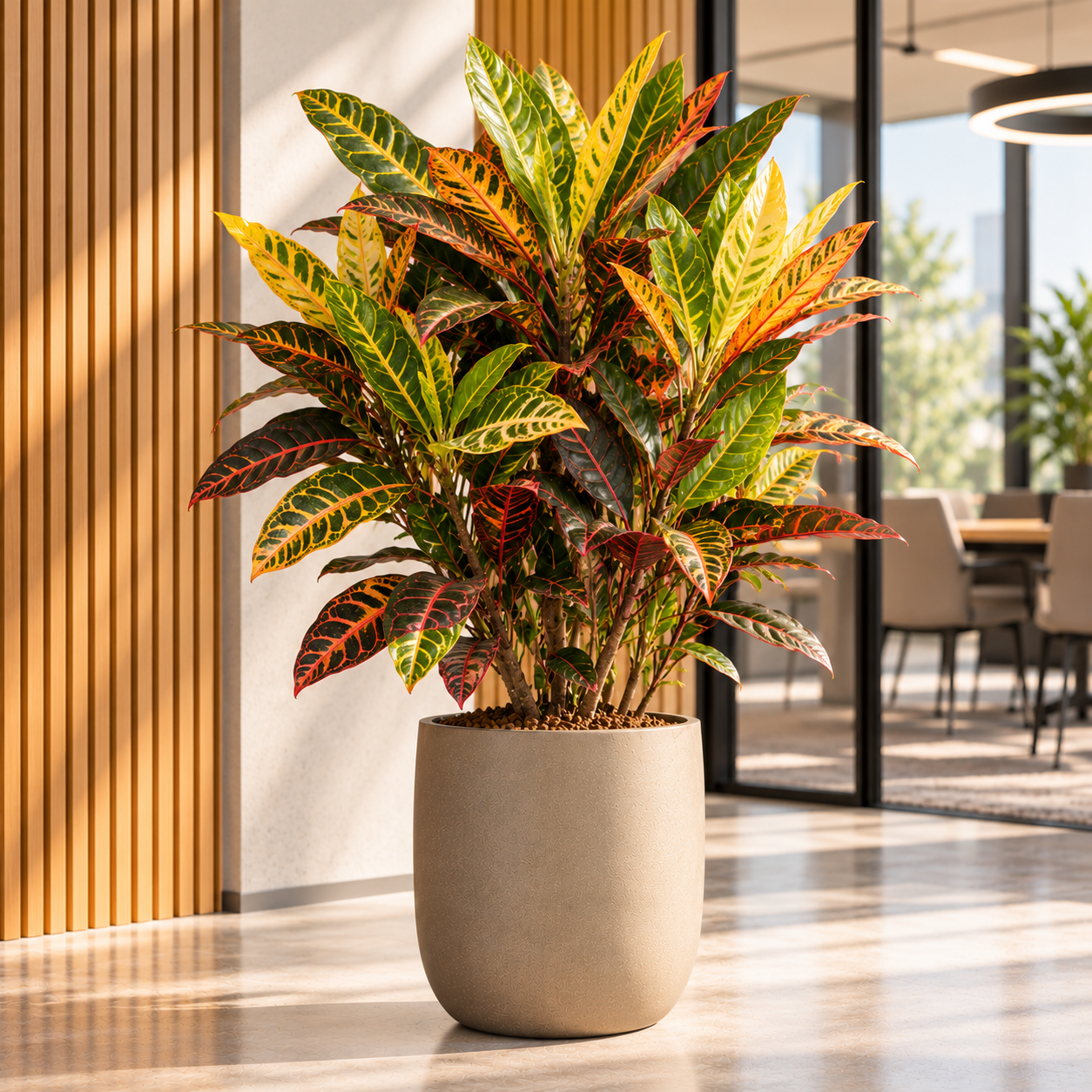 Croton (Codiaeum) variegatum 'Mrs. Iceton' – Wunderstrauch